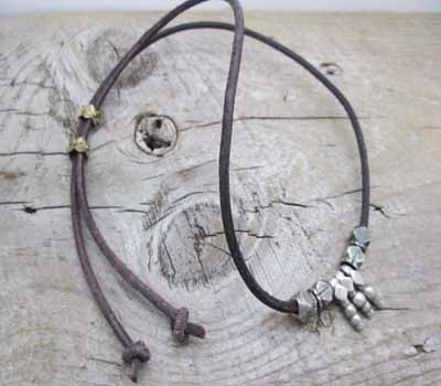 Leather and Silver Necklace